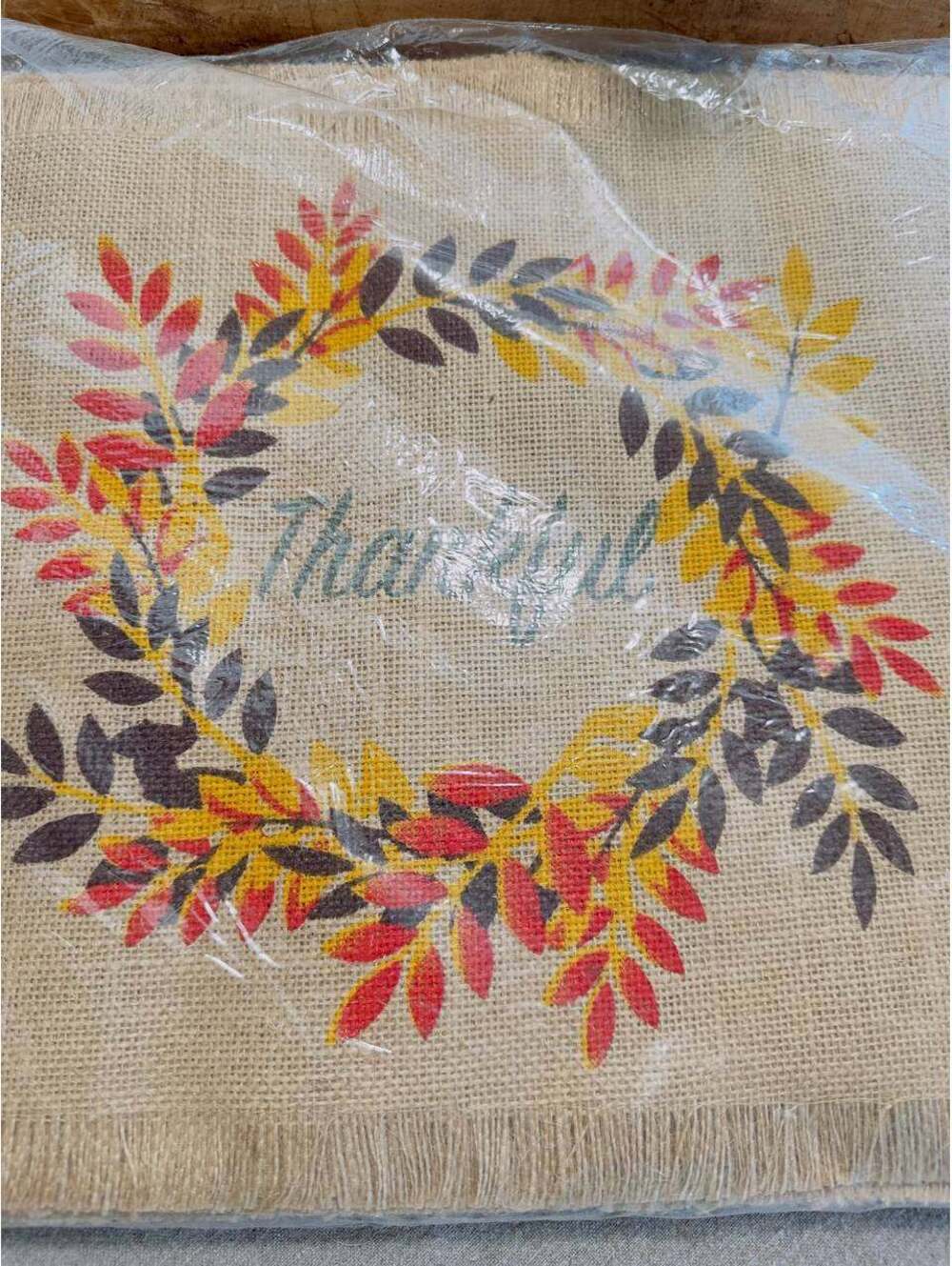Bardwil Thankful Jute Placemats Set of 12 New 13x19 Thanksgiving Fall Farmhouse